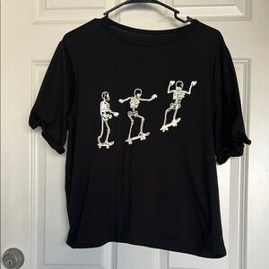 Black Skeleton Skateboard T-Shirt
